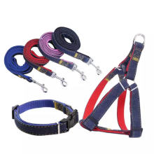 3 Pcs/Set Dogs Leash Harness Adjustable Collar Set Cowboy traction rope  for Walking Training